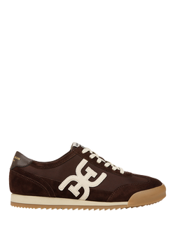 Sam Edelman Ivey Lace Up Suede Trainers, Cafe Noir/Antique White, Cafe Noir/Antique Wh