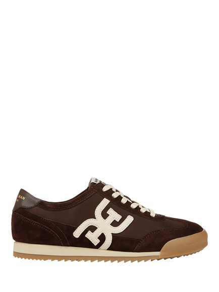Sam Edelman Ivey Lace Up Suede Trainers, Cafe Noir/Antique White, Cafe Noir/Antique Wh