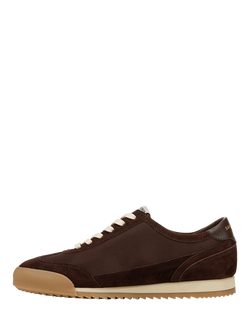 Sam Edelman Ivey Lace Up Suede Trainers, Cafe Noir/Antique White - view 2, Cafe Noir/Antique Wh