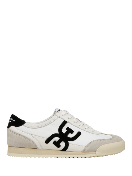 Sam Edelman Ivey Lace Up Suede Trainers, Greige/Bright White, Greige/Bright White