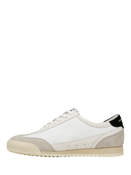 Sam Edelman Ivey Lace Up Suede Trainers, Greige/Bright White - view 2, Greige/Bright White