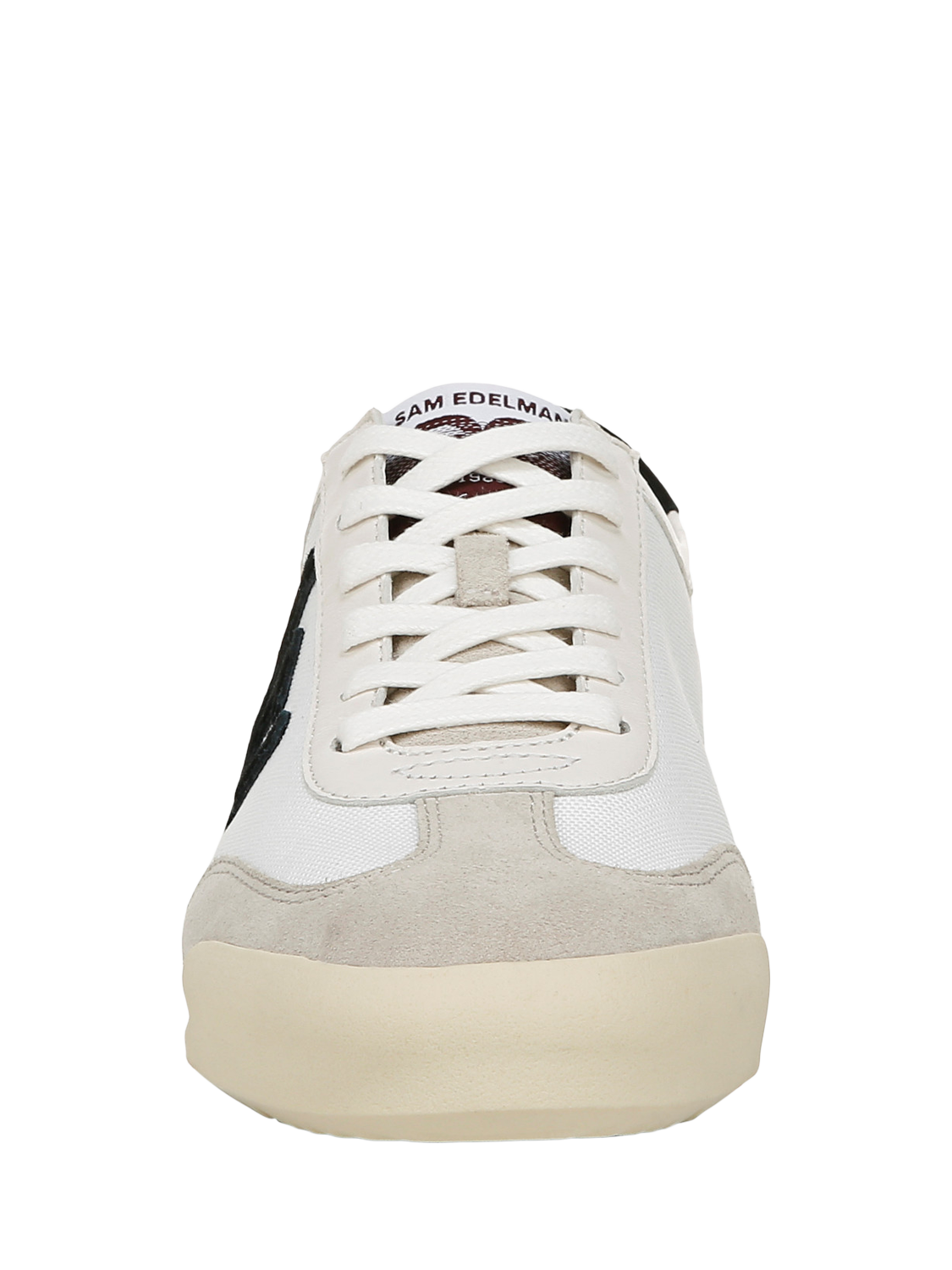 Product image 3 of 6, which shows Sam Edelman Ivey Lace Up Suede Trainers, Greige/Bright White, 3.5