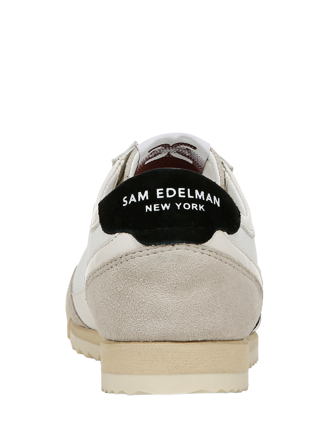 Product image 4 of 6, which shows Sam Edelman Ivey Lace Up Suede Trainers, Greige/Bright White, 3.5