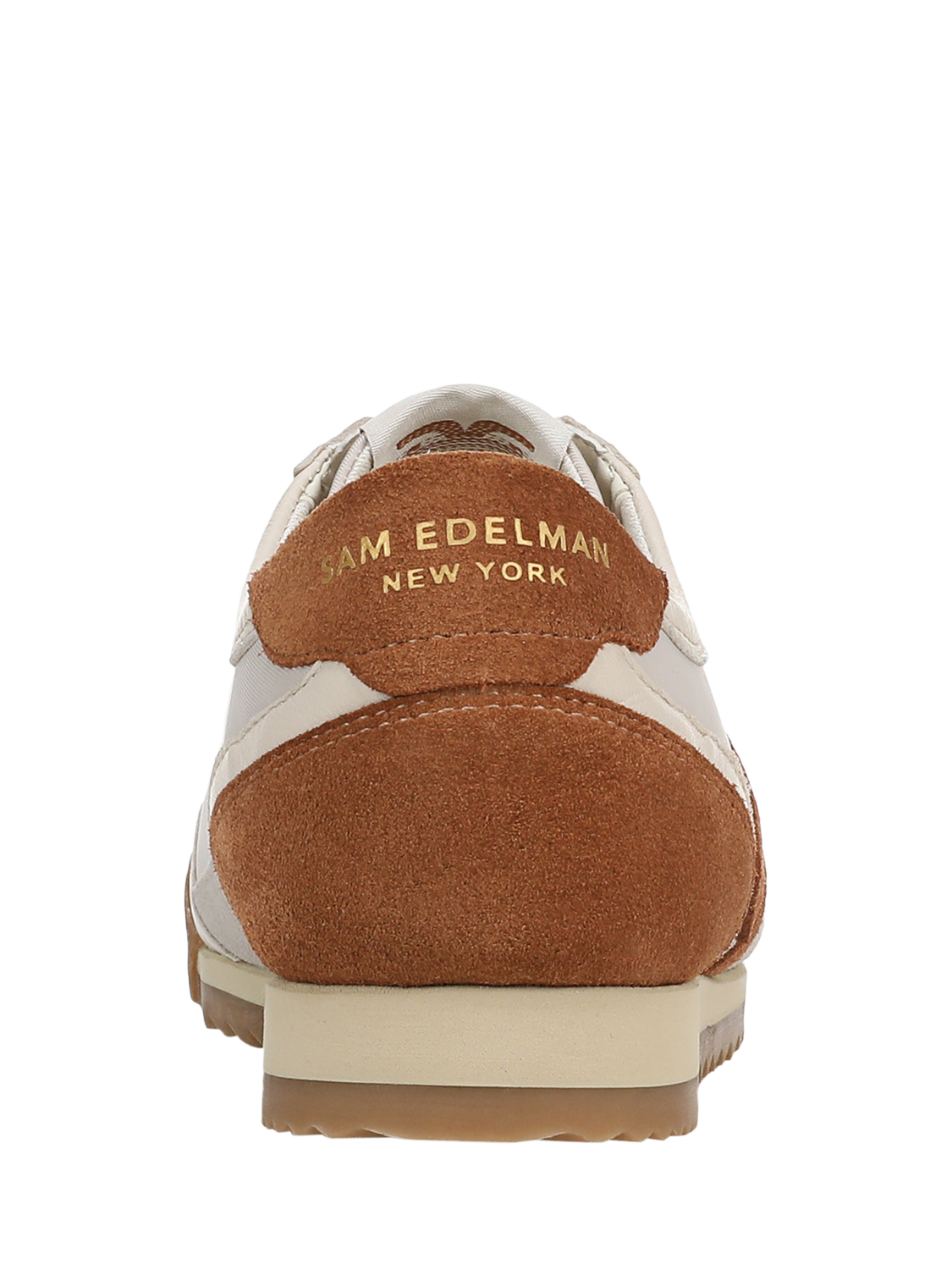 Product image 4 of 6, which shows Sam Edelman Ivey Leather Blend Lace Up Trainers, Ivory/Brown, 3.5