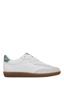 Sam Edelman Kallen Leather Lace Up Trainers, Runwhite/Greengarden, Runwhite/Greengarden