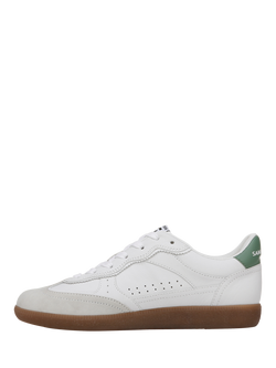 Sam Edelman Kallen Leather Lace Up Trainers, Runwhite/Greengarden - view 2, Runwhite/Greengarden