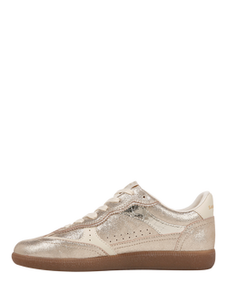 Sam Edelman Kallen Leather Lace Up Trainers, Cyprus Gold - view 2, Cyprus Gold