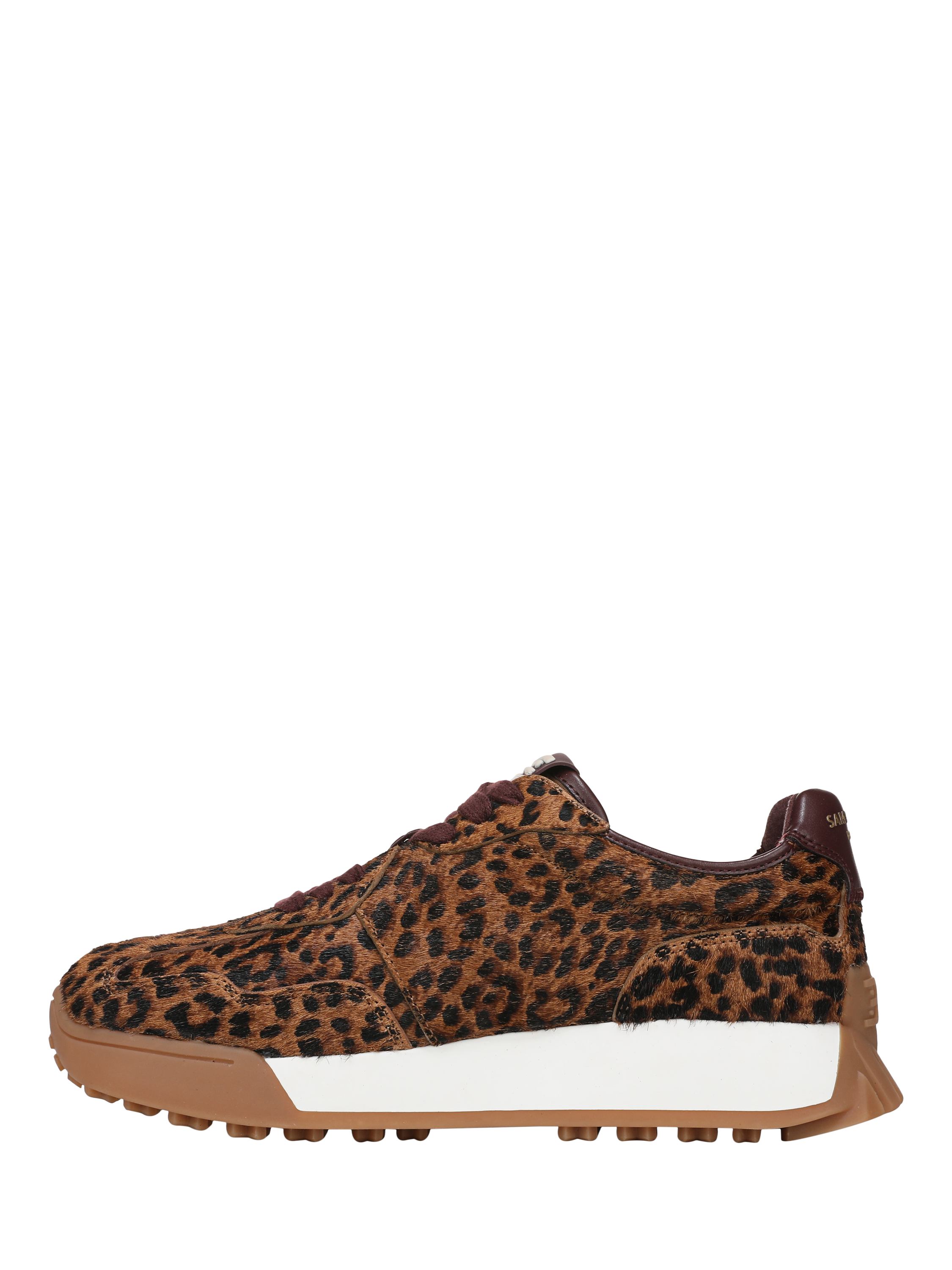 Product image 2 of 6, which shows Sam Edelman Langley Suede Animal Print Lace Up Trainers, Tan Multi, 3.5