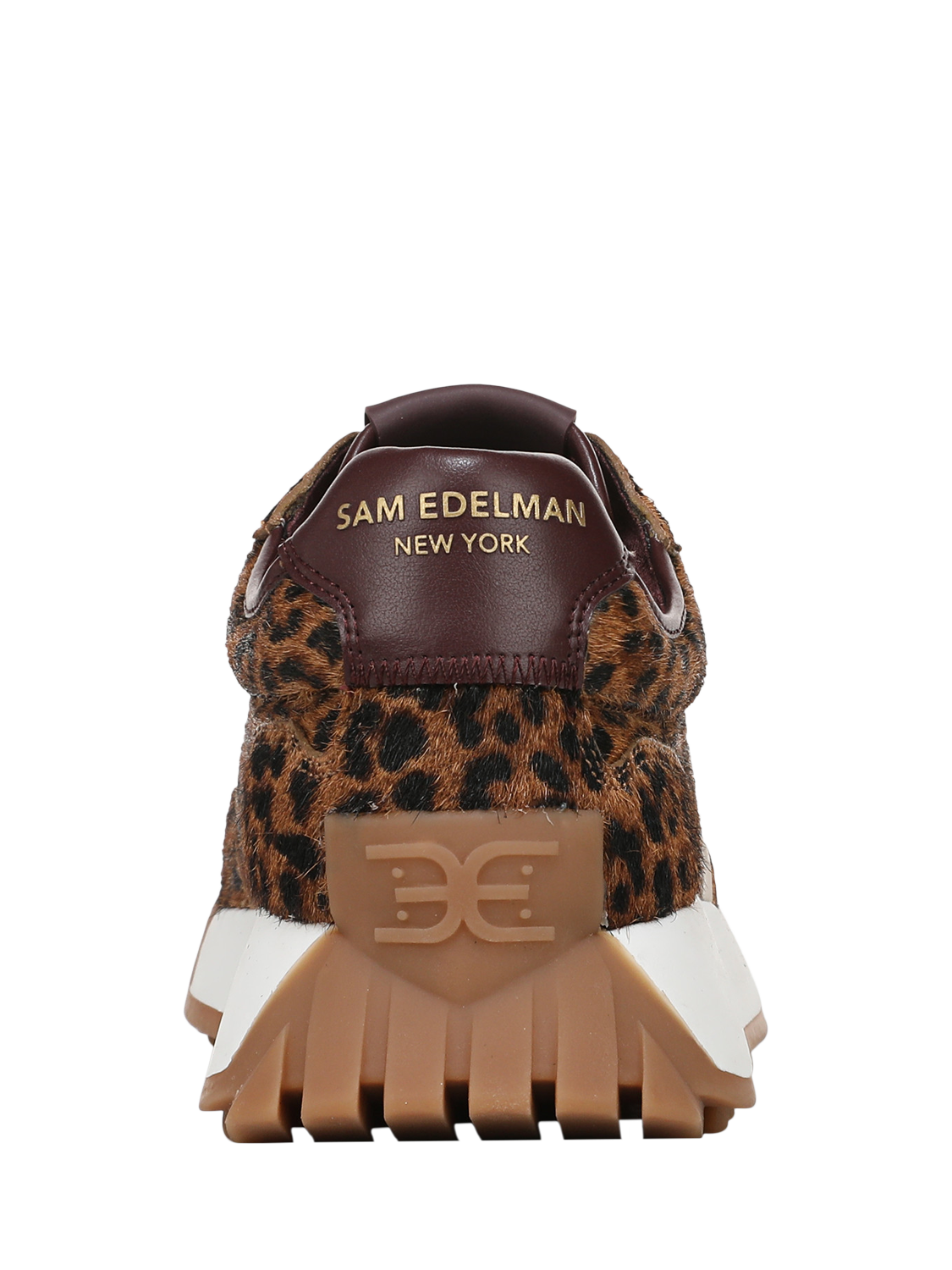 Product image 4 of 6, which shows Sam Edelman Langley Suede Animal Print Lace Up Trainers, Tan Multi, 3.5