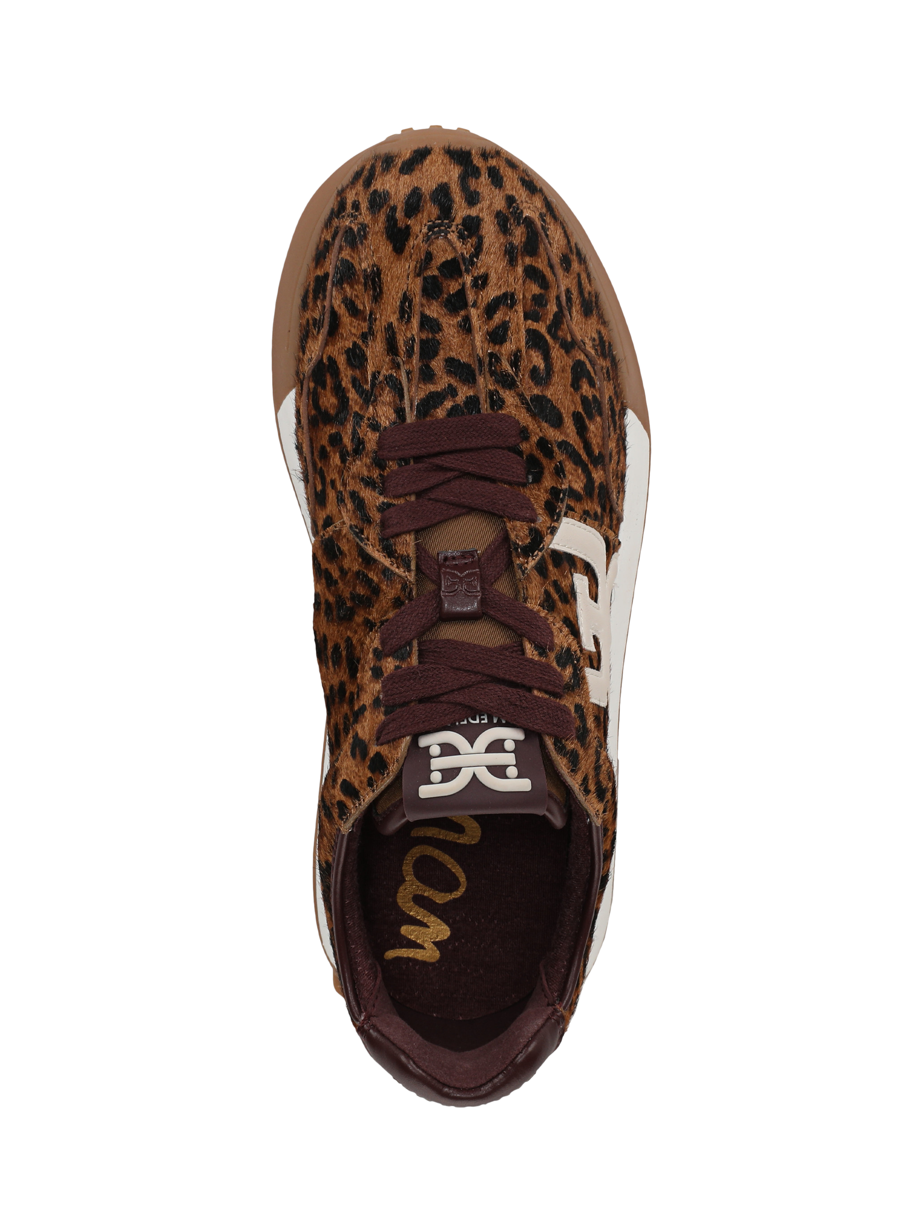 Product image 5 of 6, which shows Sam Edelman Langley Suede Animal Print Lace Up Trainers, Tan Multi, 3.5