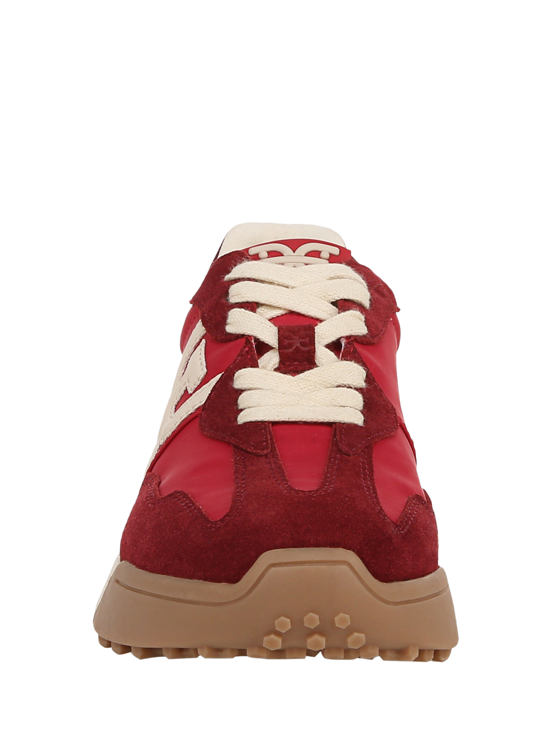 Product image 3 of 6, which shows Sam Edelman Langley Suede Lace Up Trainers, Deep Scarlet, 3.5
