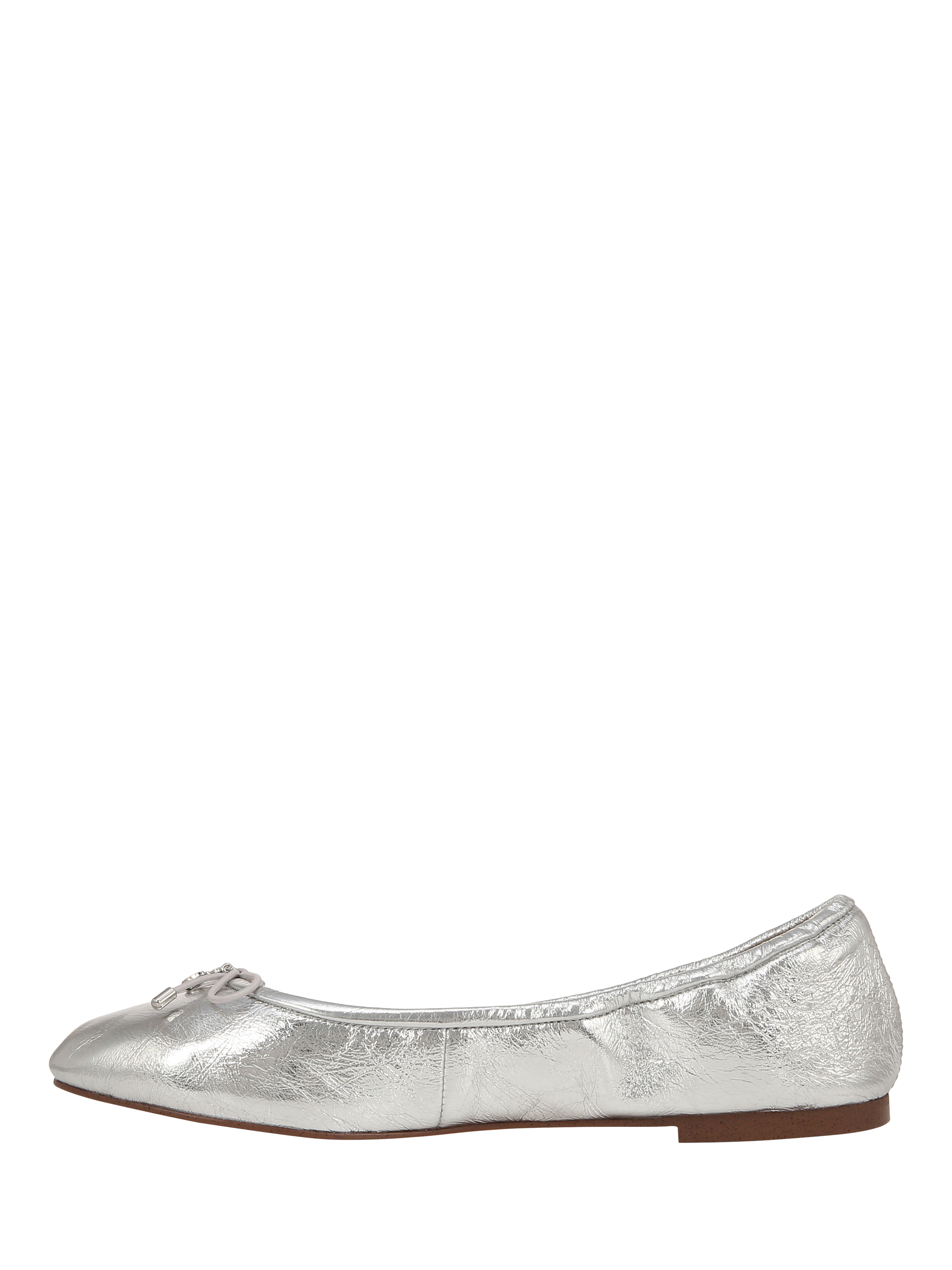 Product image 2 of 6, which shows Sam Edelman Felicia Leather Ballet Flats, Silver, 4.5