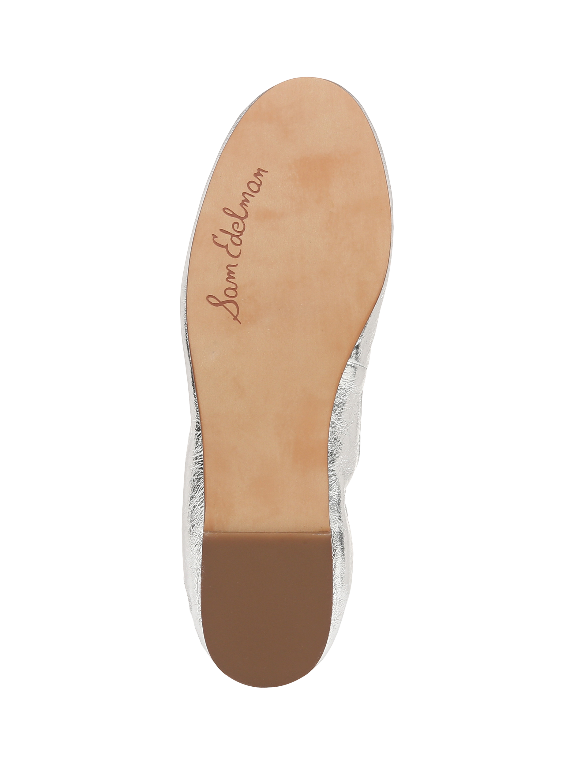 Product image 6 of 6, which shows Sam Edelman Felicia Leather Ballet Flats, Silver, 4.5