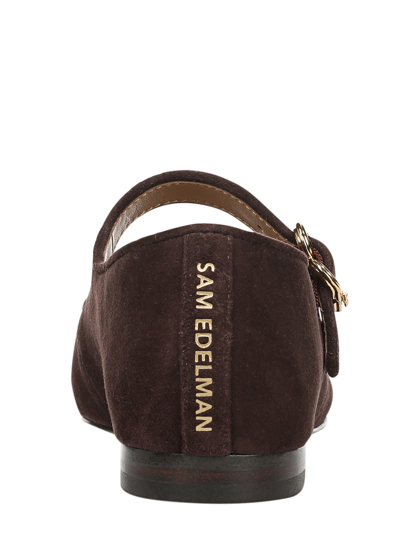 Product image 4 of 6, which shows Sam Edelman Michaela Suede Velvet Mary Janes, Cafe Noir, 3.5
