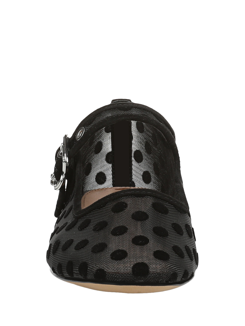 Product image 3 of 6, which shows Sam Edelman Michaela Mesh 2 Mary Jane Ballerina Pumps, Black, 3.5