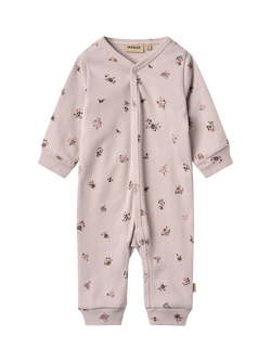 WHEAT Kids' Nikola Long Sleeve Footless Sleepsuit, Soft Lilac Flow, Soft Lilac Flow