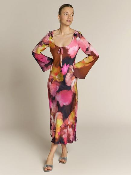 Rewritten Ashton Long Sleeve Floral Dress, Floral Print - view 2, Floral Print