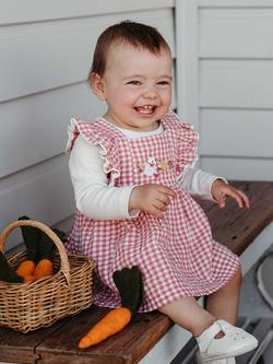 Purebaby Baby Festive Easter Ruffle Bodysuit and Dress Set, Lilly Pilly Gingham - view 2, Lilly Pilly Gingham