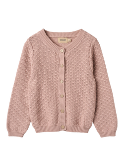 WHEAT Kids' Magnella Structured Knit Cardigan, Rose Powder