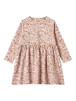 WHEAT Kids' Sessa Organic Cotton Blend Floral Dress, Rose Powder