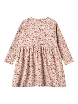 WHEAT Kids' Sessa Organic Cotton Blend Floral Dress - view 2, Rose Powder
