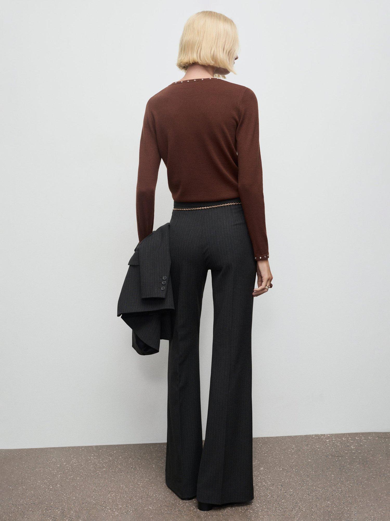 Product image 4 of 8, which shows Mango Studded Knit Jumper, Brown, M