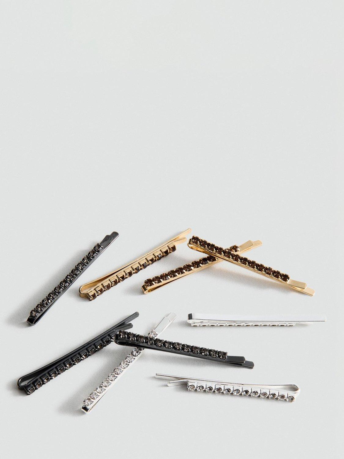 Product image 2 of 2, which shows Mango Crystal Embellished Hair Clips, Pack of 9