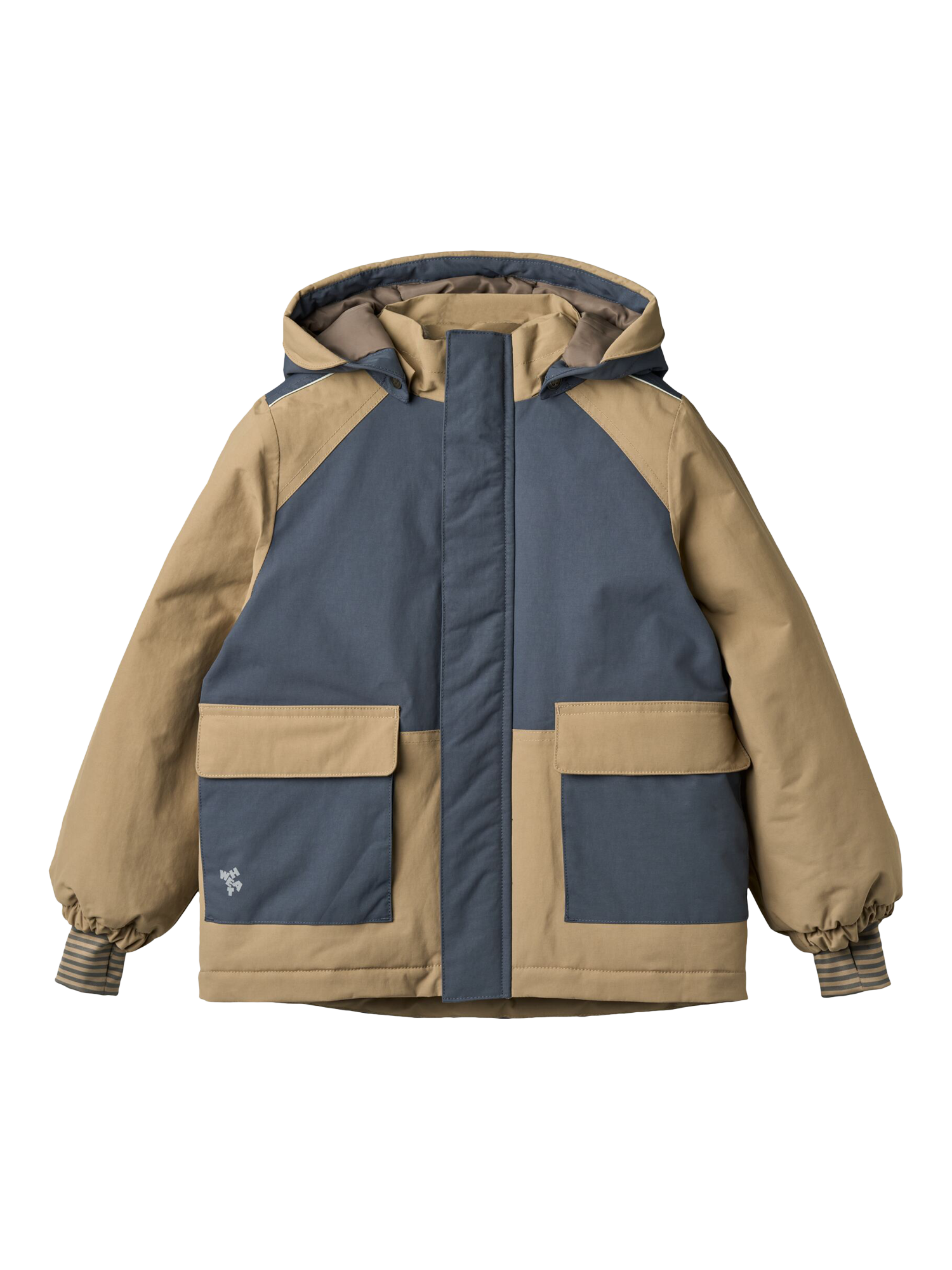 Product image 4 of 7, which shows WHEAT Kids' Laust Waterproof Hooded Jacket, Walnut, 2 years