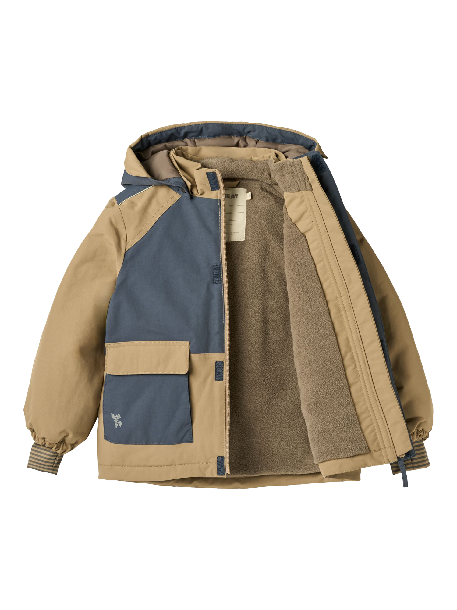 Product image 6 of 7, which shows WHEAT Kids' Laust Waterproof Hooded Jacket, Walnut, 2 years