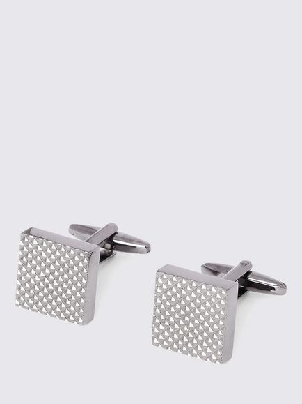Moss Textured Square Cufflinks, Gunmetal, Gunmetal