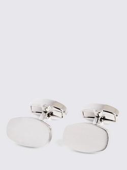 Moss Brushed Cufflinks, Silver, Silver