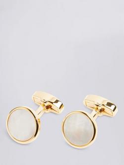 Moss Mother-of-Pearl Core Cufflinks, Gold