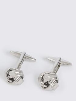 Moss Knotted Cufflinks, Silver