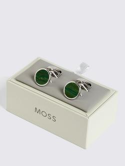 Moss Aventurine Cufflinks - view 2, Green