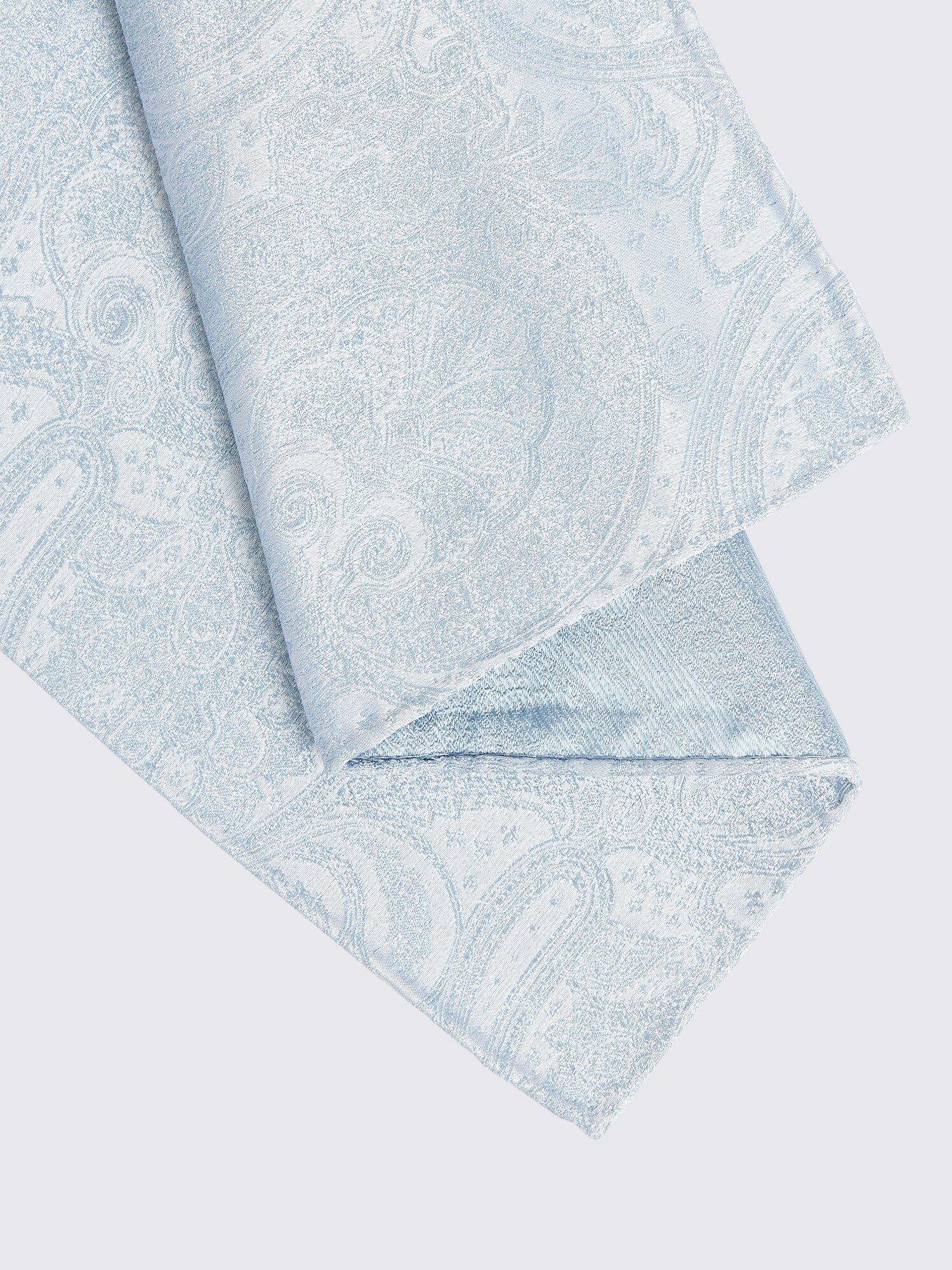 Product image 2 of 2, which shows Moss Silk Paisley Pocket Square, Sky