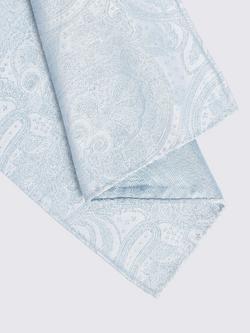 Moss Silk Wedding Paisley Pocket Square - view 2, Sky