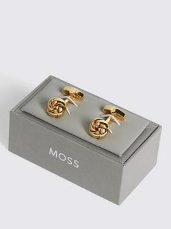 Moss Knot Cufflinks - view 2, Gold