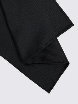 Moss Silk Semi-Plain Pocket Square - view 2, Black
