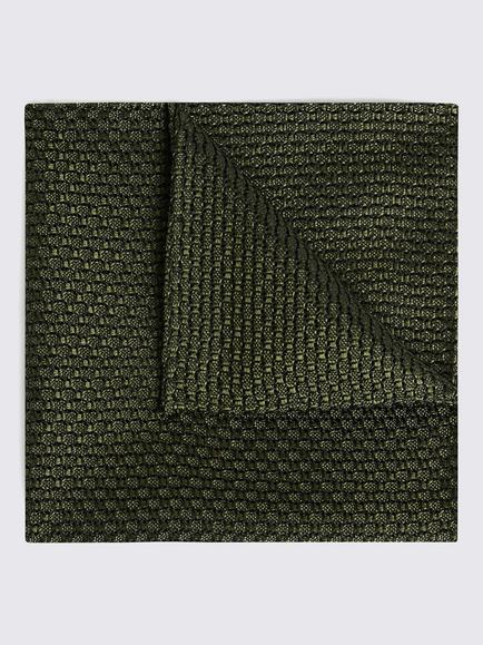 Moss Italian Silk Grenadine Pocket Square, Olive