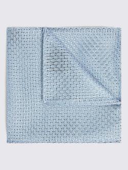 Moss Grenadine Silk Pocket Square, Blue