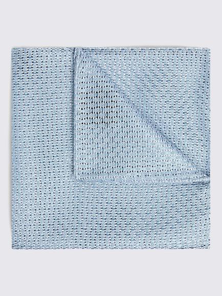 Moss Italian Silk Grenadine Pocket Square, Sky Blue