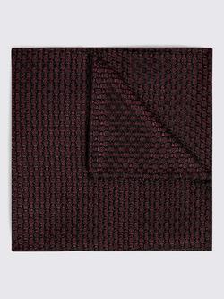 Moss Grenadine Silk Pocket Square, Red