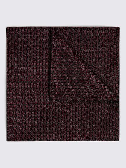 Moss Italian Silk Grenadine Pocket Square, Burgundy