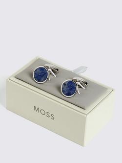 Moss Aventurine Cufflinks - view 2, Blue