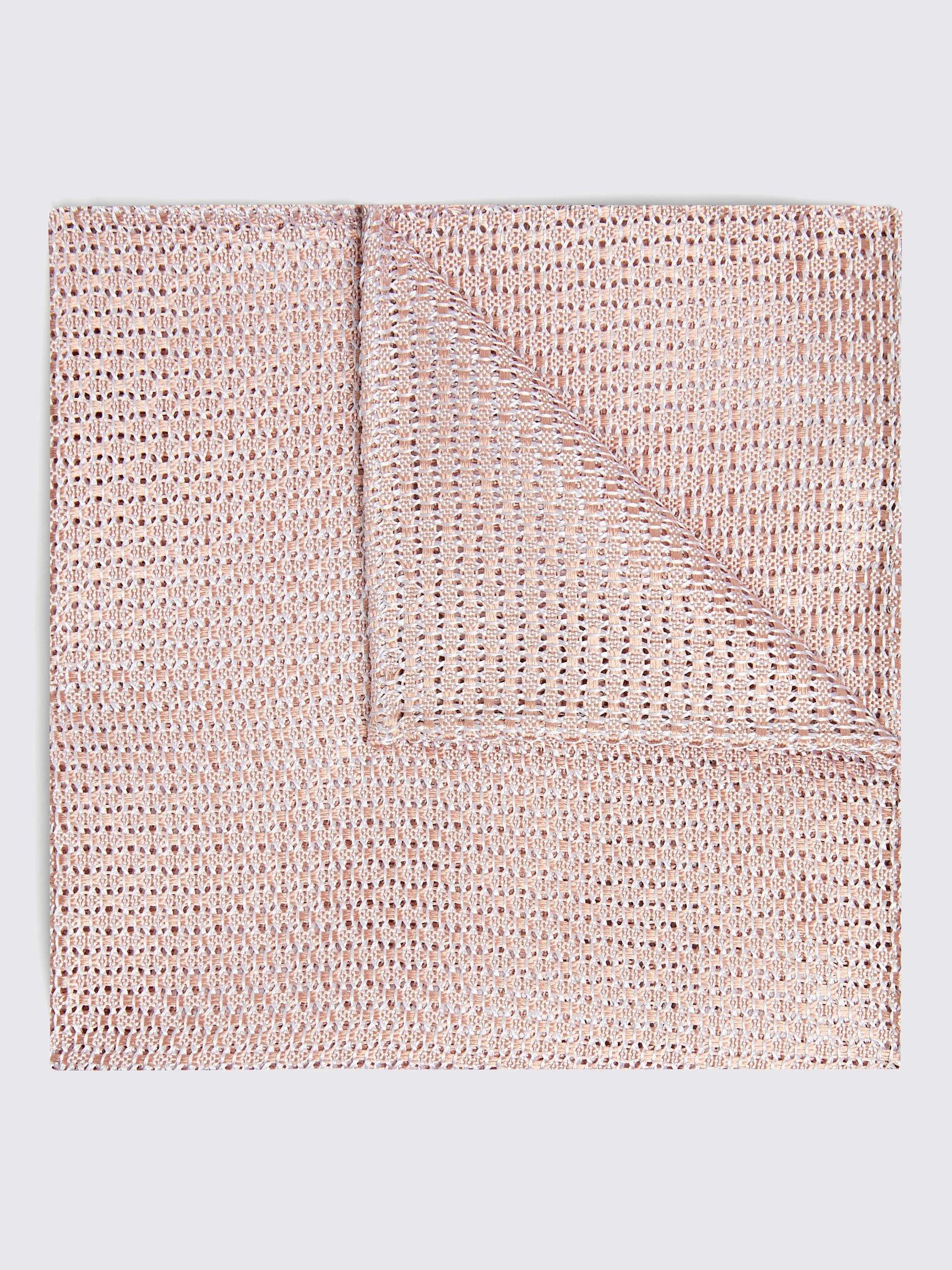 Product image 1 of 3, which shows Moss Grenadine Silk Pocket Square, Pink, One Size