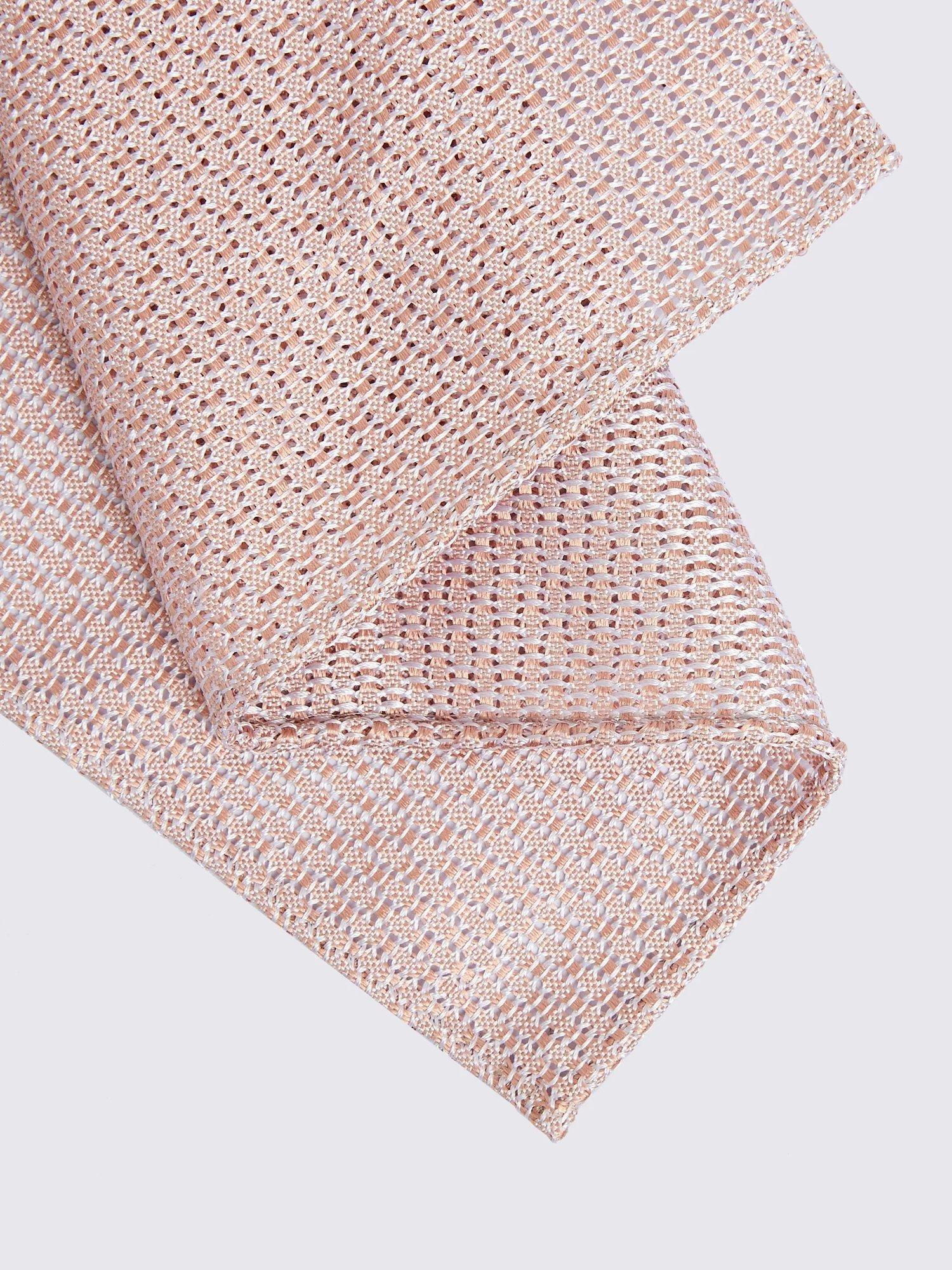 Product image 2 of 3, which shows Moss Grenadine Silk Pocket Square, Pink, One Size