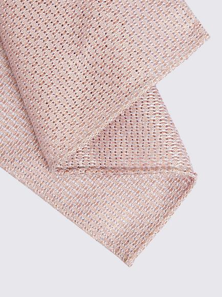 Moss Italian Silk Grenadine Pocket Square - view 2, Dusty Pink
