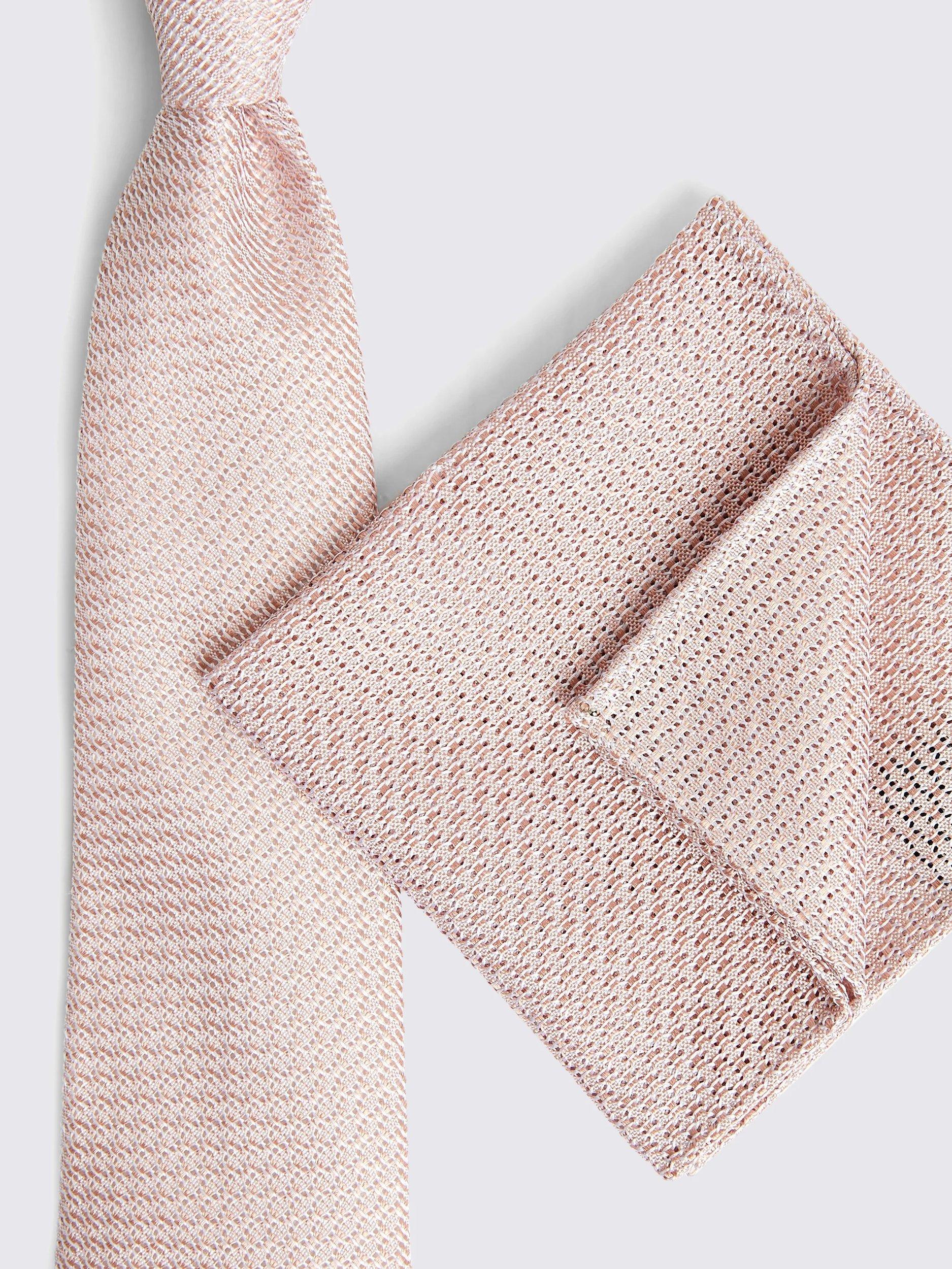 Product image 3 of 3, which shows Moss Grenadine Silk Pocket Square, Pink, One Size