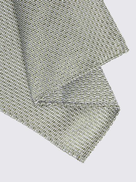 Moss Italian Silk Grenadine Pocket Square - view 2, Sage