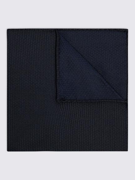 Moss Silk Semi-Plain Pocket Square, Navy